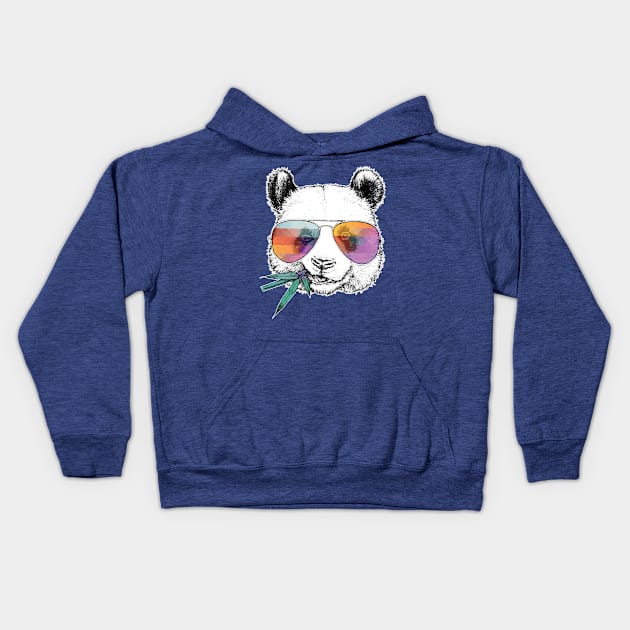 panda wearing glasses 3 Kids Hoodie by haxanhvanshop